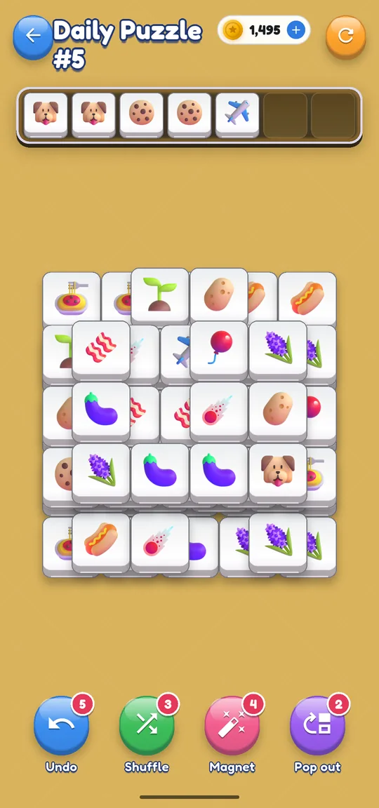 Daily Puzzle board in progress